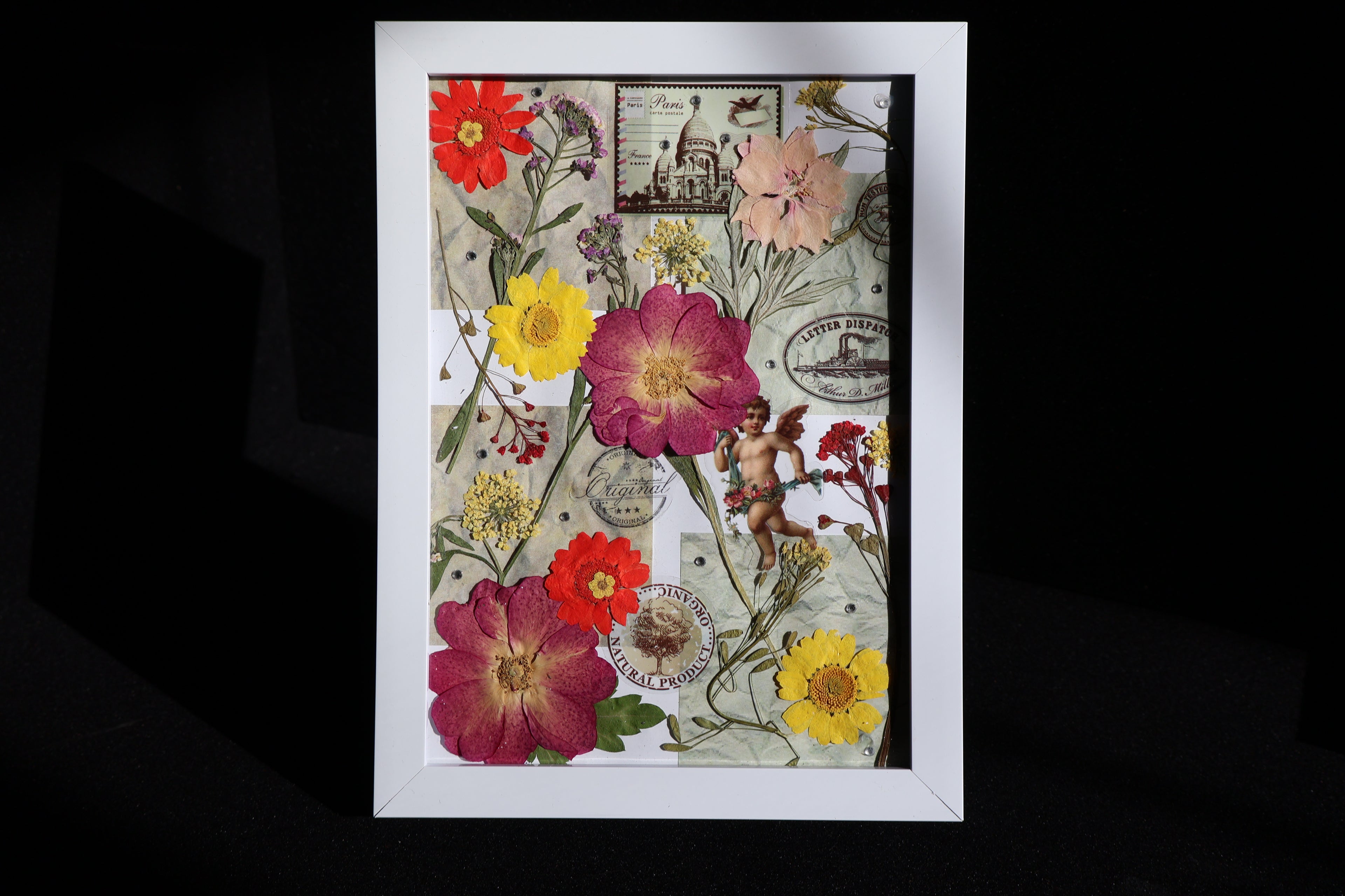 Floral Portrait — Mixed Media Art Piece